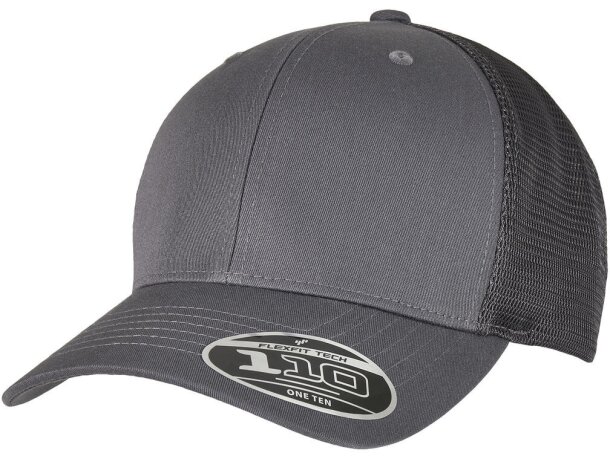 Gorra Flexfit 110 Trucker melange Negro melange/gris detalle 3