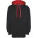 Sudadera con capucha combinada personalizada negro y rojo