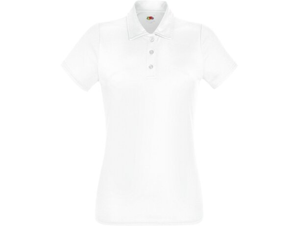 Polo técnico de mujer manga corta 135 gr blanco