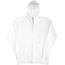 Sudadera con capucha y cremallera entera de mujer blanca Sudadera con capucha y cremallera entera de mujer blanca