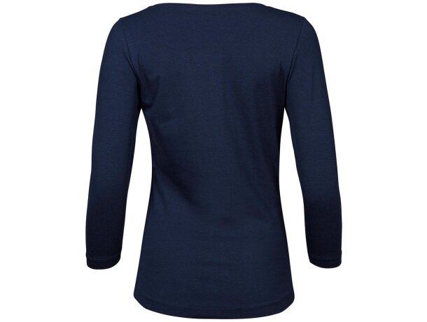 Camisetas manga larga 3/4 algodón peinado 195 g/m2 Marino detalle 2
