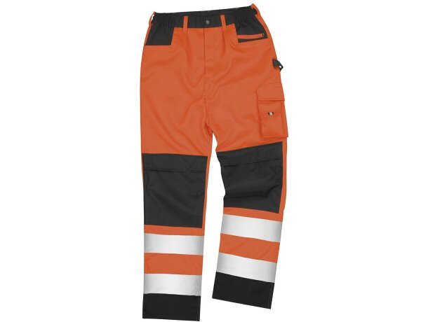 Pantalon de trabajo Safety Cargo Amarillo fluorescente detalle 1