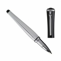 Roller con tapa en negro y cuerpo en plata de la marca Nina Ricci personalizado Roller con tapa en negro y cuerpo en plata de la marca Nina Ricci personalizado