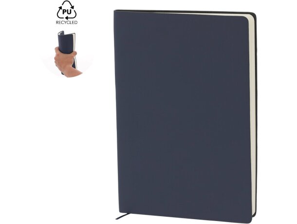 Bloc notas Lazox con tapas blandas de PU reciclado sostenible detalle 1