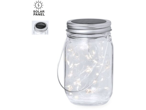 Lámpara solar Rodina con 20 leds y carga solar en cristal detalle 1