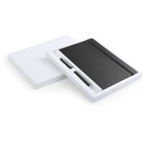 Bloc Marden con bolígrafo clic en polipiel negra