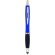 Bolígrafo fino en acabado metalizado personalizado azul