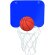 Canasta de baloncesto con pelota personalizada azul