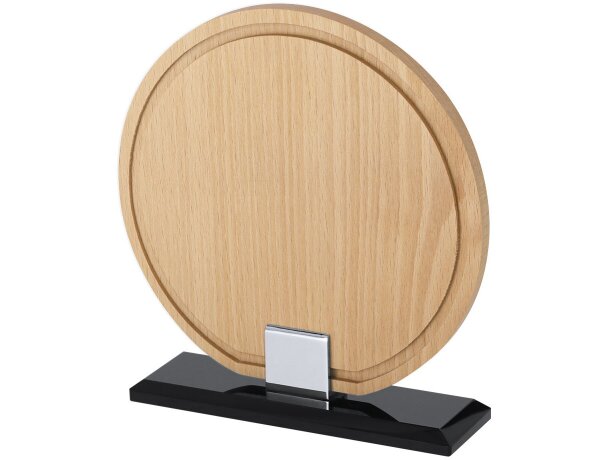 Placa Vererol cristal y madera natural con grabado personalizado detalle 2