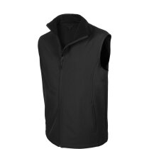 Chaleco unisex con bolsillos fabricado en soft shell negro