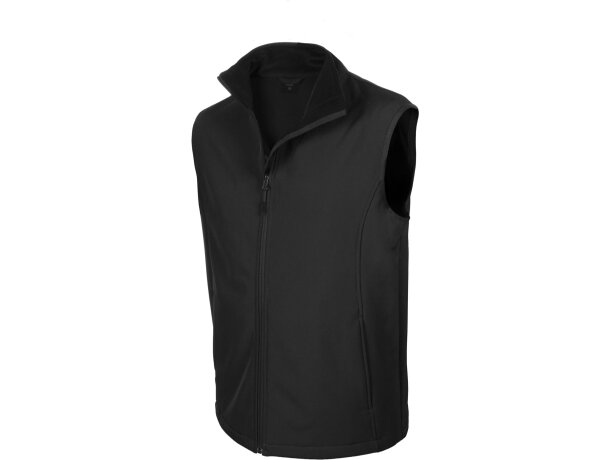 Chaleco unisex con bolsillos fabricado en soft shell negro barato