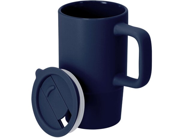 Taza cerámica Ronsyn con tapa deslizante y acabado mate 430ml detalle 3