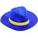 Sombrero de colores en paja Splash personalizado azul royal