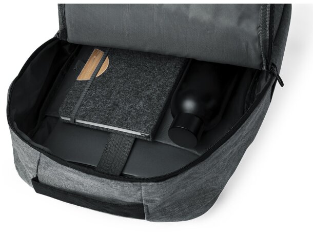 Mochila para portátil con cintas acolchadas y ajustables rPET 600D Ingria detalle 8