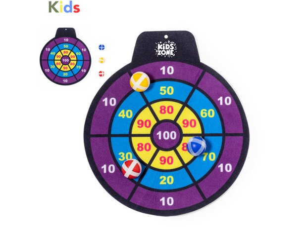 Diana de tela Kerchak con velcro y 3 pelotas incluidas detalle 2