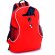 Mochila urbana con bolsillos laterales de rejilla roja grabada