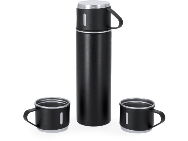 Set termo Melbir con 3 tazas apilables de acero inoxidable detalle 2