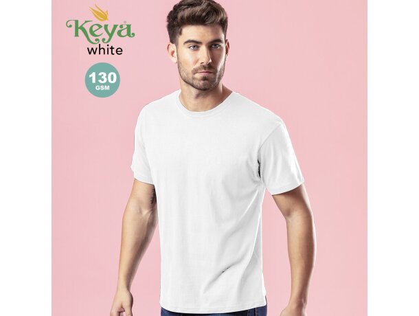Camiseta Adulto Blanca "keya" Mc130 camiseta Keya 130 gr