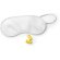 Set con antifaz de microfibra y tapones para oídos personalizada blanca