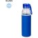 Botella cristal publicitaria 500ml funda soft shell asa silicona azul