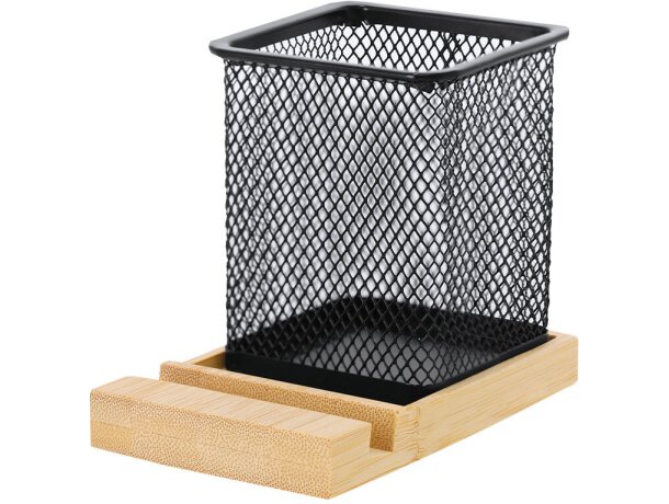 Lapicero soporte smartphone bambú Manish acabado negro detalle 5