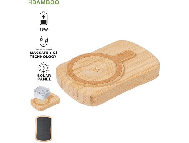 Powerbank 5000 mah de bambú Gustaf detalle 1