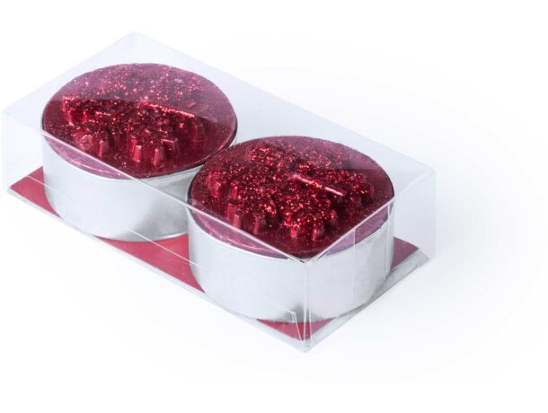 Set de dos velas decoradas personalizado rojo Set de dos velas decoradas personalizado rojo