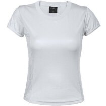 Camiseta deportiva transpirable para mujer 135 gr blanca personalizado