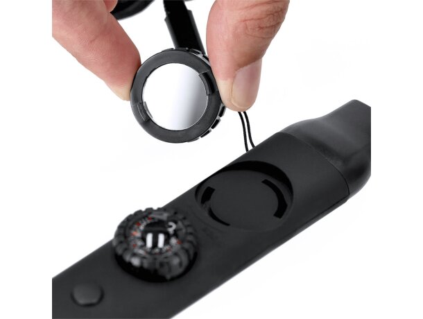 Silbato supervivencia Palorix con brújula y linterna LED detalle 5