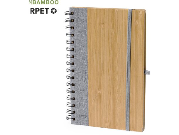 Libreta con anillas detalles en rPET para bambú Gasmon detalle 1