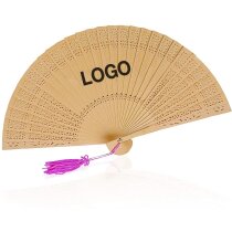 Abanico de madera de color natural personalizado Abanico de madera de color natural personalizado