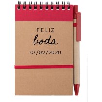 Libreta Con Bolígrafo Para Bodas Ecocard