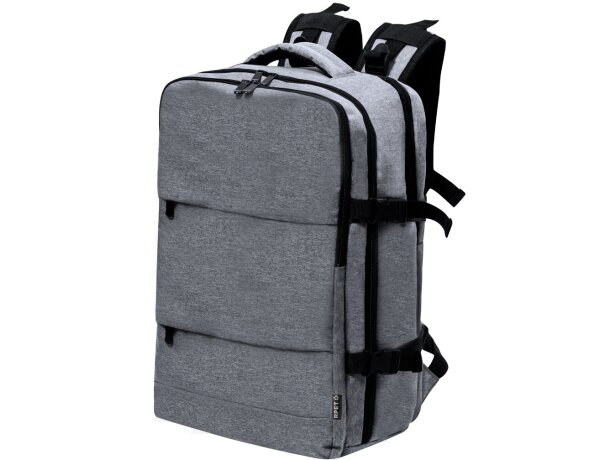 Mochila para portátil promocional con puerto usb de rPET 300D Myriax detalle 2