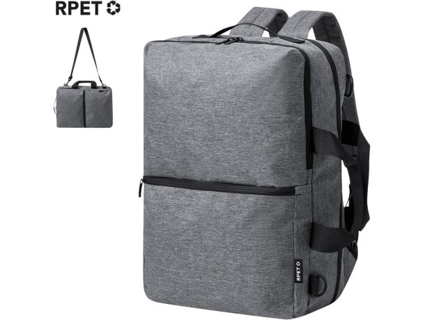 Mochila para portátil original rPET 600D para cintas acolchadas Makarzur detalle 1