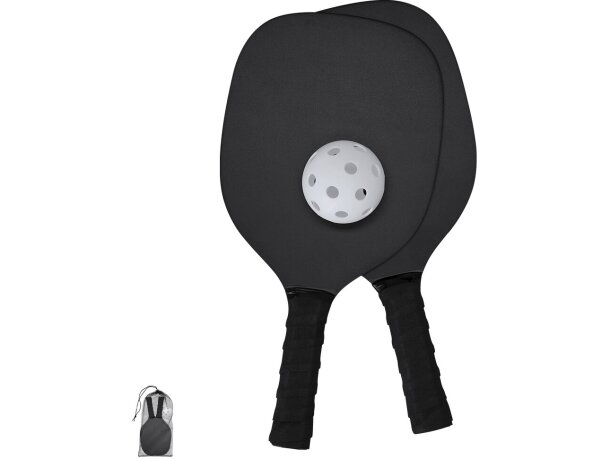 Palas pickle ball Wenop madera MDF con pelota y bolsa RPET detalle 1