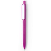 Bolígrafo de colores con clip blanco fucsia merchandising