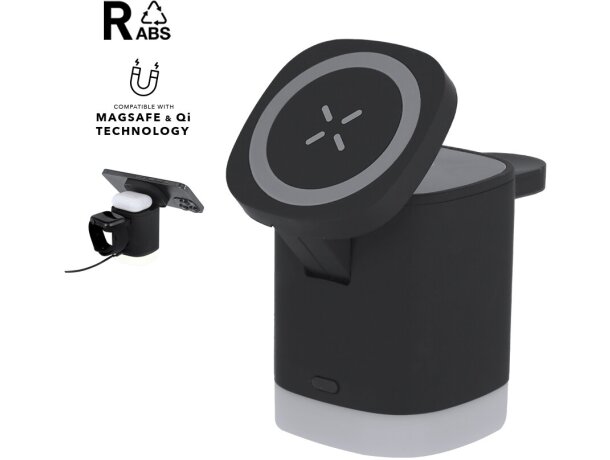 Cargador inalámbrico magnético Ruclox 3 en 1 con lámpara LED detalle 1