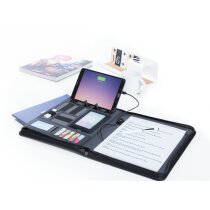 Carpeta negra con power bank personalizada