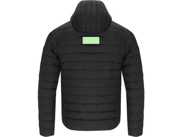 Chaqueta Dilax acolchada sostenible con capucha y funda detalle 3