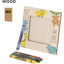 Portafotos infantil de madera natural Kunku