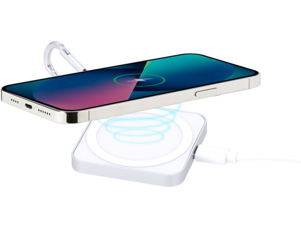 Cargador inalámbrico Hidmon 15W aluminio con fijación magnética detalle 4