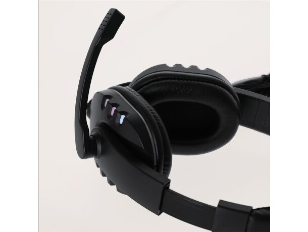 Auriculares gaming Sohan con led multicolor y micrófono detalle 2