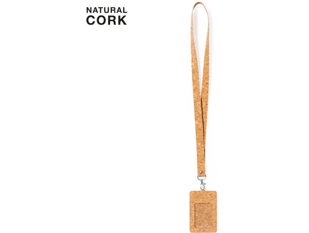 Lanyard porta acreditación a juego con ventana corcho Beryel detalle 1