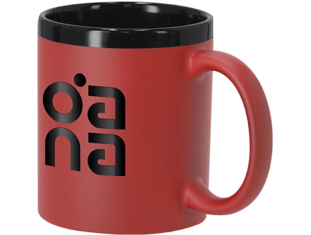 Taza Sanlar cerámica acabado caucho interior negro 320ml detalle 1