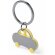 Llavero barato de acero forma coche personalizado amarillo