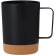 Taza Jurgen de pp reciclado con asa de corcho natural 400ml Negro
