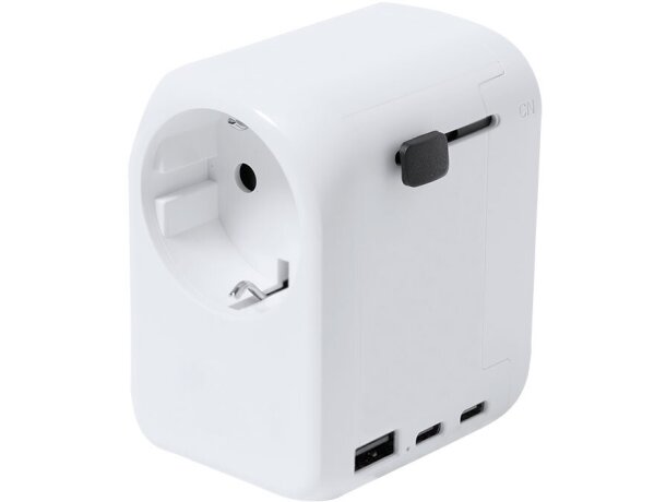 Adaptador enchufes Wando universal con USB y tipo C multiregión detalle 2