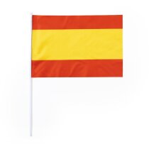 Banderín España poliéster con mástil blanco Saraik