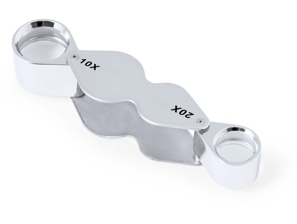 Lupa plegable doble Nalix con aumento 10x y 20x en metal detalle 6