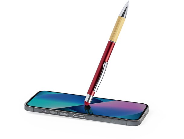Bolígrafos con puntero táctil personalizados metálico con clip tinta azul detalle 3
